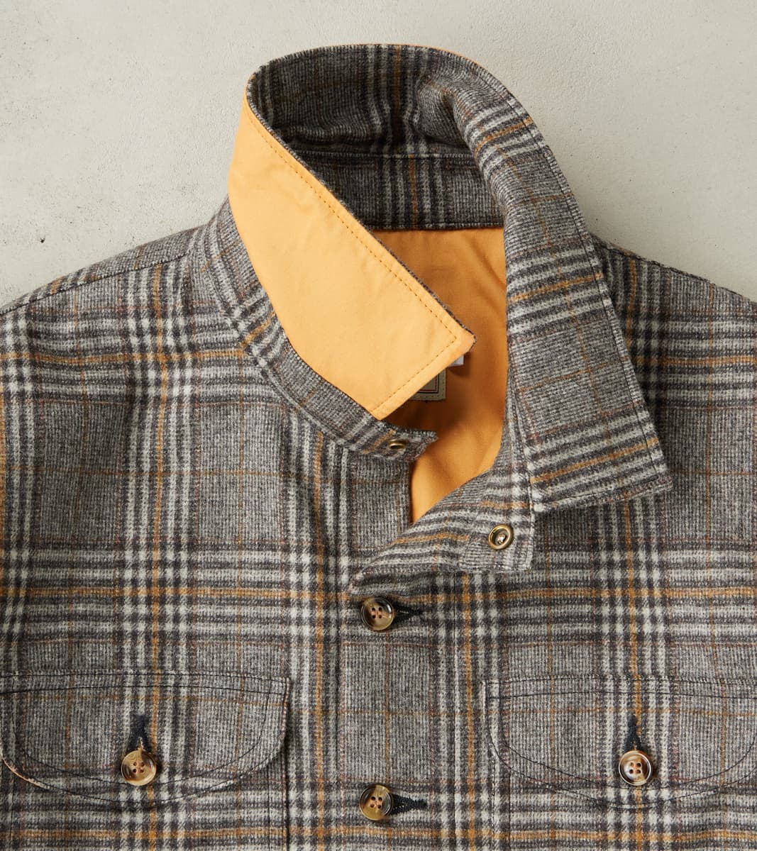 Crissman Overshirt - Fox Brothers® Flannel - Stone Grey Glen Check