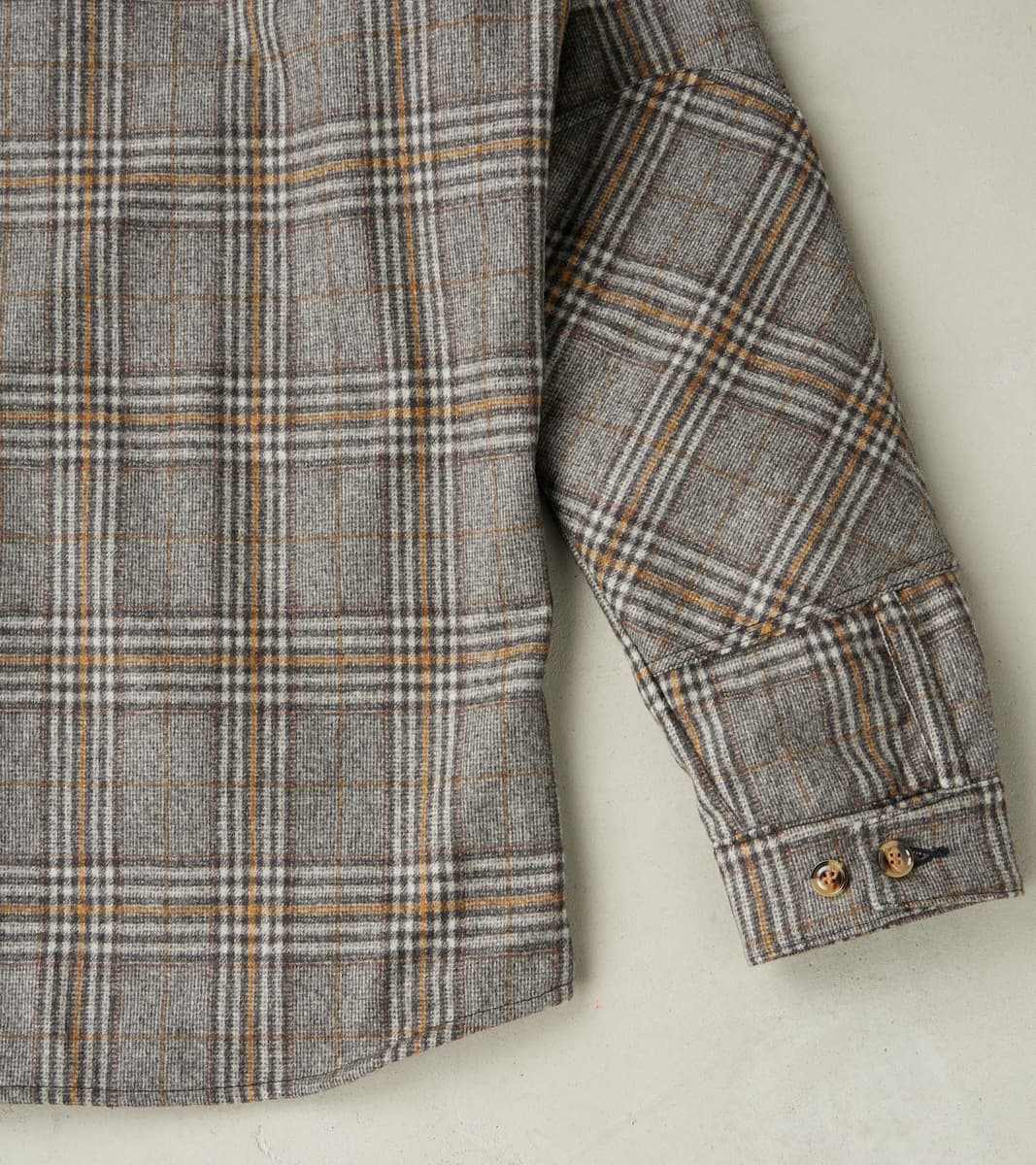 Crissman Overshirt - Fox Brothers® Flannel - Stone Grey Glen Check