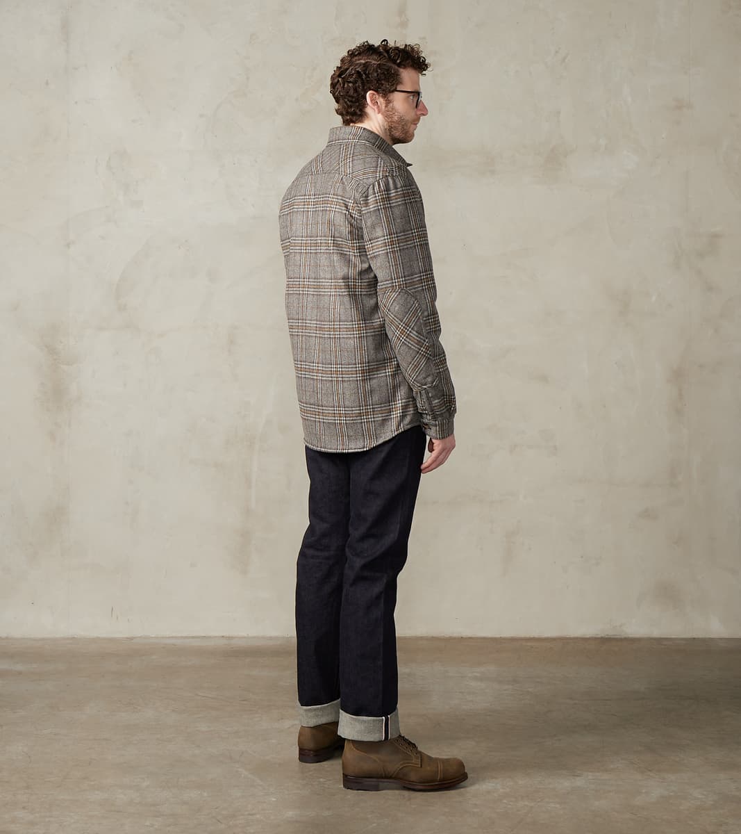 Crissman Overshirt - Fox Brothers® Flannel - Stone Grey Glen Check