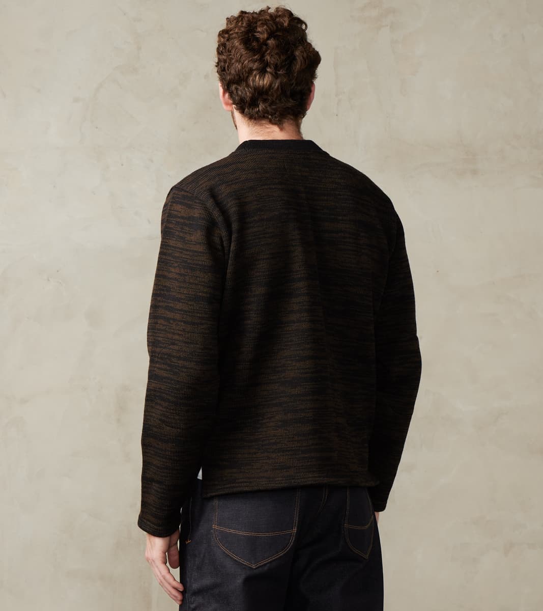 Crewneck Sweater - Black & Brown Melange