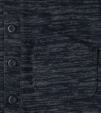 Shawl Cardigan - Dark Navy & Charcoal Melange