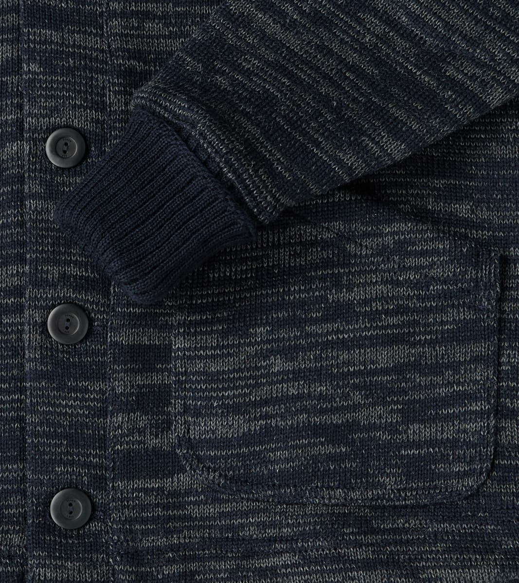 Shawl Cardigan - Dark Navy & Charcoal Melange