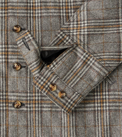 Crissman Overshirt - Fox Brothers® Flannel - Stone Grey Glen Check