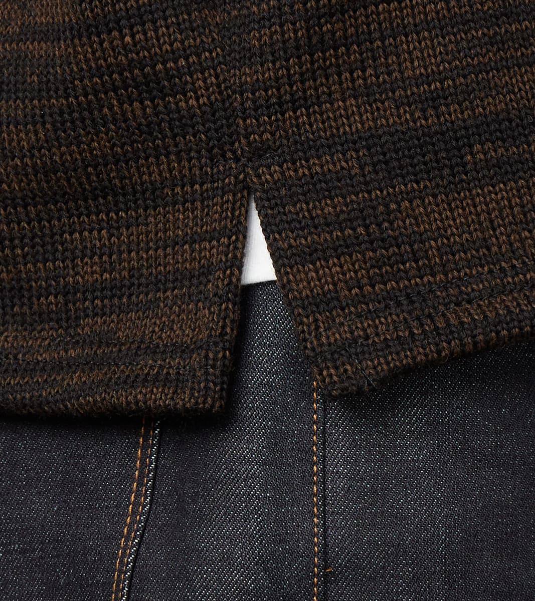 Crewneck Sweater - Black & Brown Melange