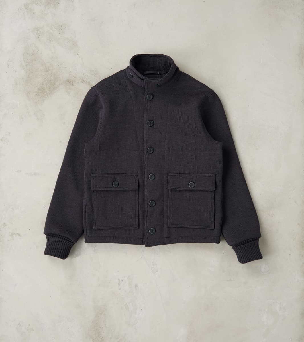 Submariner Lined Knit Jacket - Dark Charcoal
