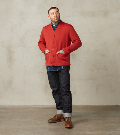 Dehen 1920 x Division Road Collegiate Cardigan - Forster Red/Luggage