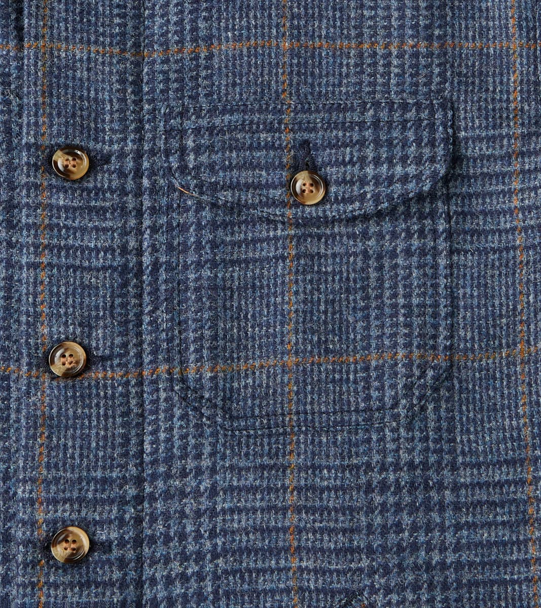 Crissman Overshirt - Fox Brothers® Tweed - Navy Prince of Wales Check