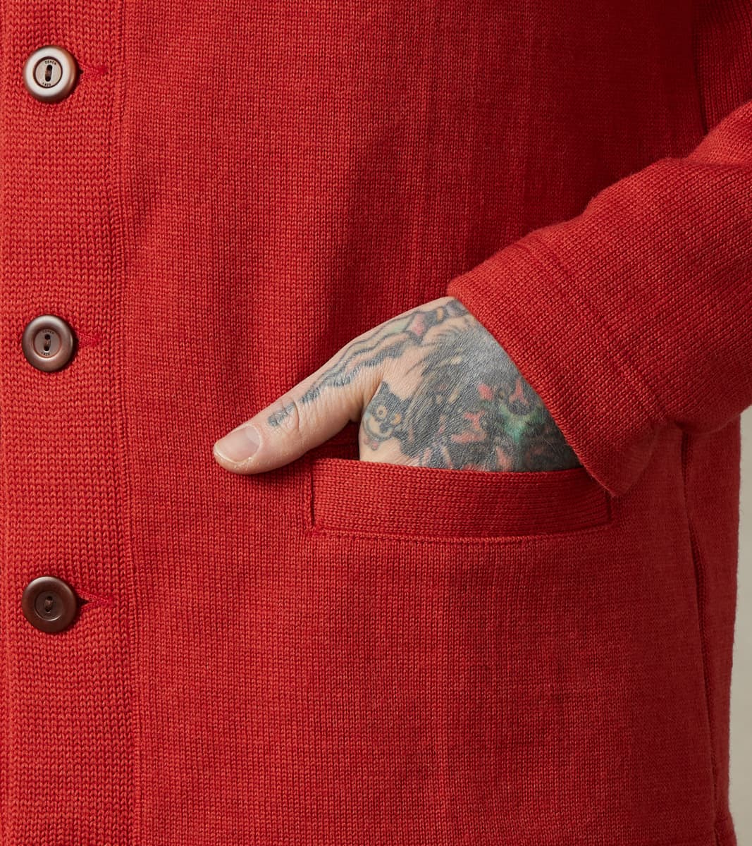 Collegiate Cardigan - Forster Red/Luggage