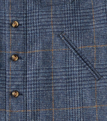 Crissman Overshirt - Fox Brothers® Tweed - Navy Prince of Wales Check