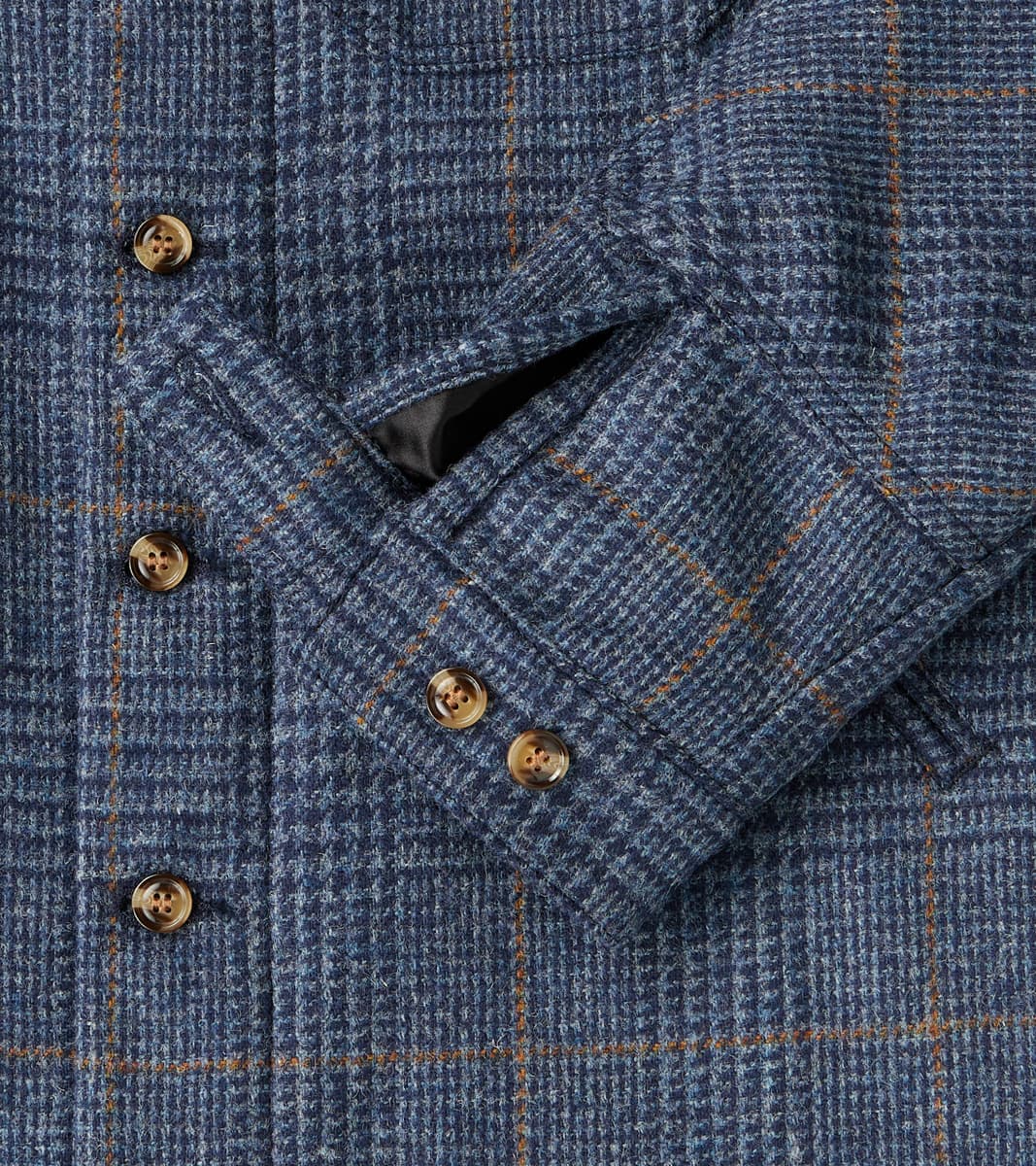 Crissman Overshirt - Fox Brothers® Tweed - Navy Prince of Wales Check