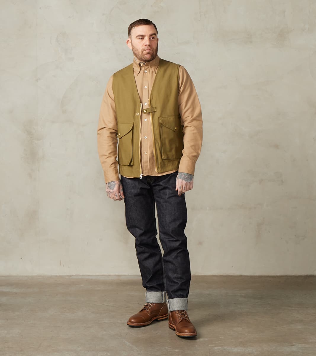 Cargo Vest - Japanese Military Sateen - Fatigue