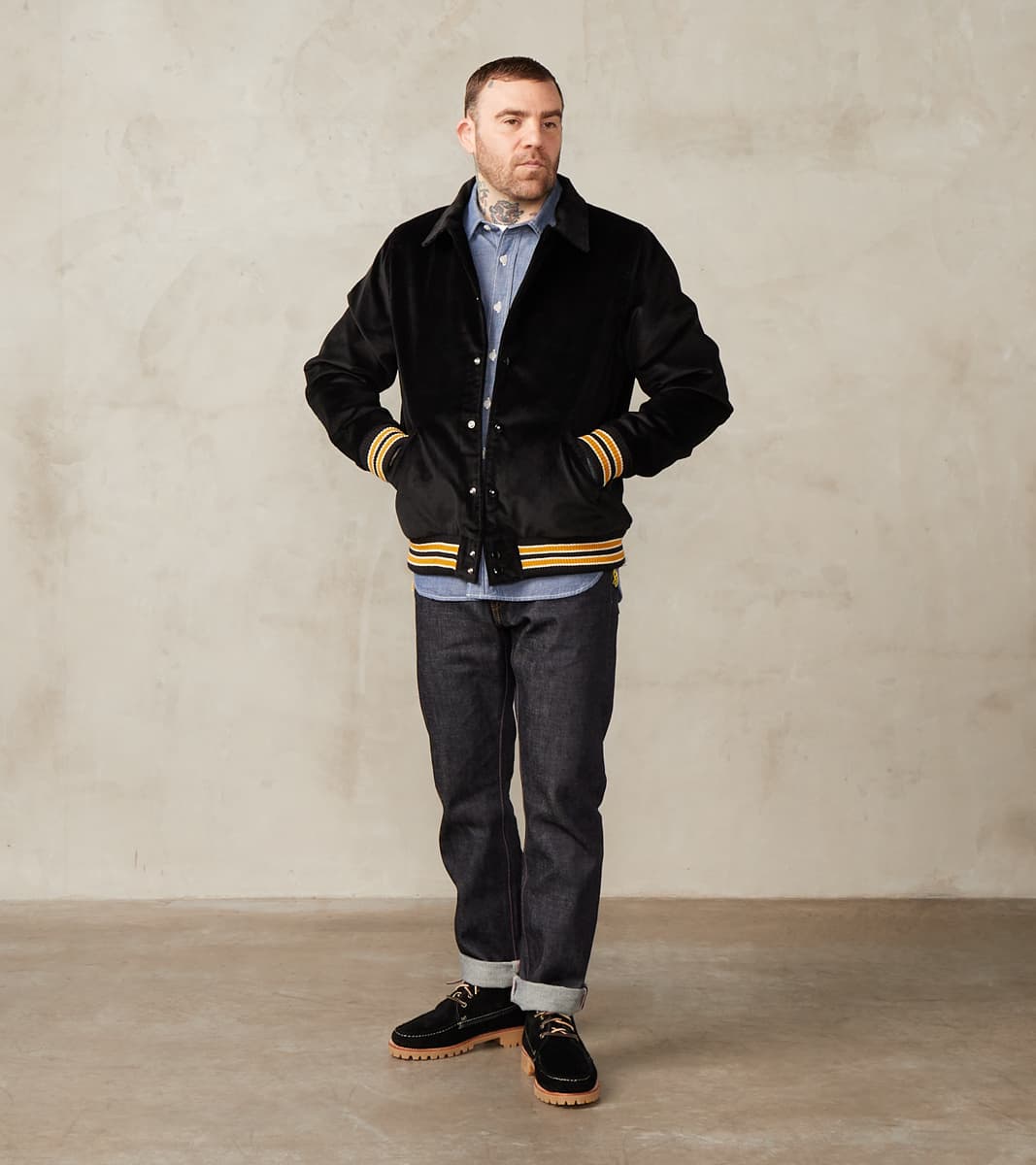 Dehen 1920 x Division Road Team Jacket - Brisbane Moss® Corduroy - Black