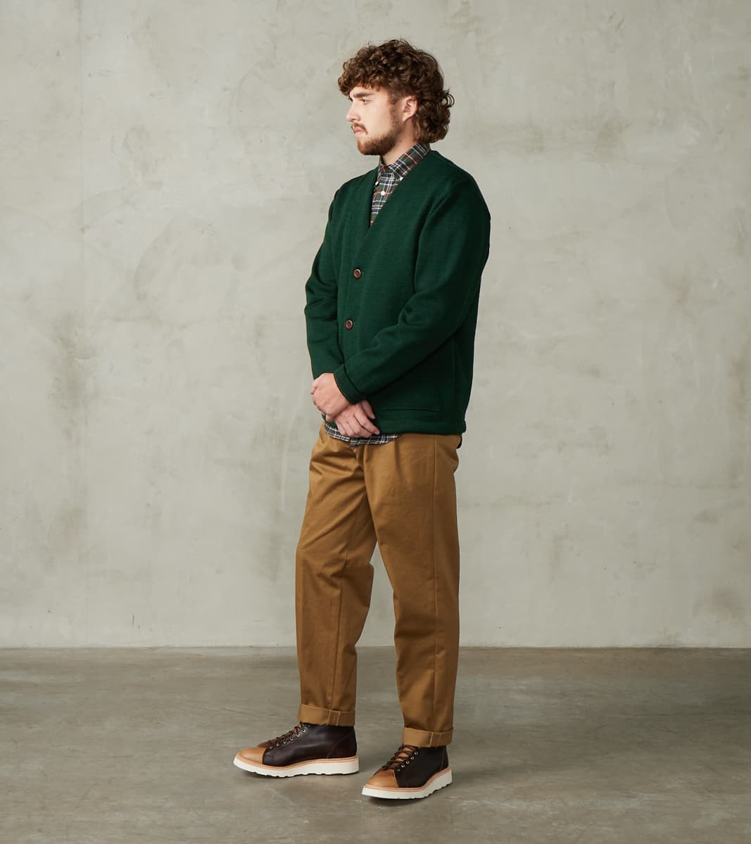 Enfield 121 Chino Trouser - Pleated Tapered - Beige Twill