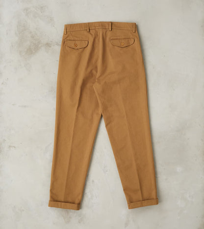 Enfield 121 Chino Trouser - Pleated Tapered - Beige Twill