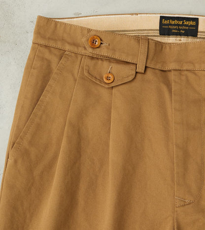 Enfield 121 Chino Trouser - Pleated Tapered - Beige Twill