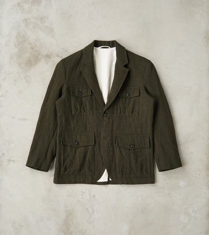 East Harbour Surplus Clarence 2601 Field Jacket - Green Linen Wool Her…