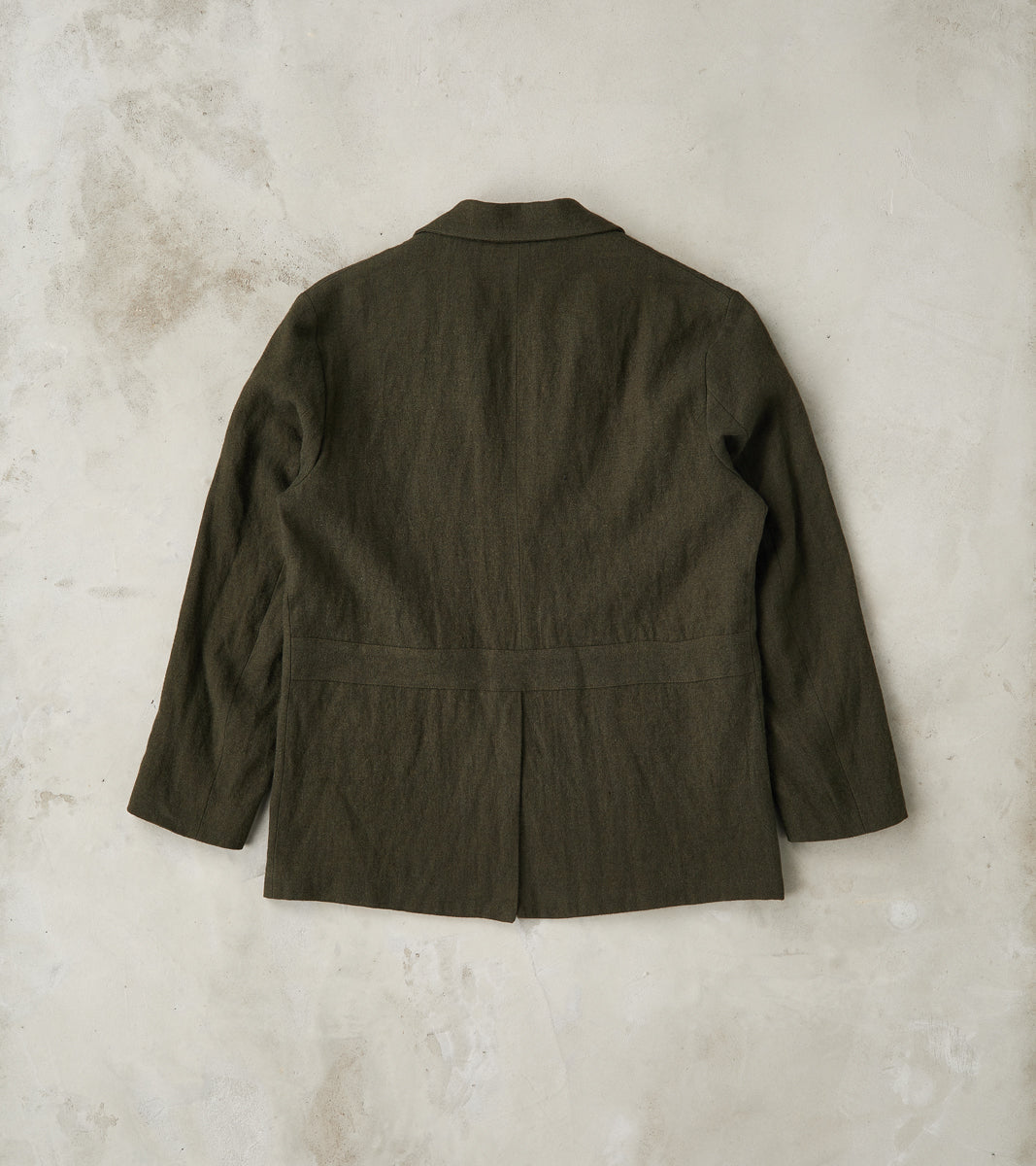 Clarence 2601 Field Jacket - Green Linen Wool Herringbone Twill