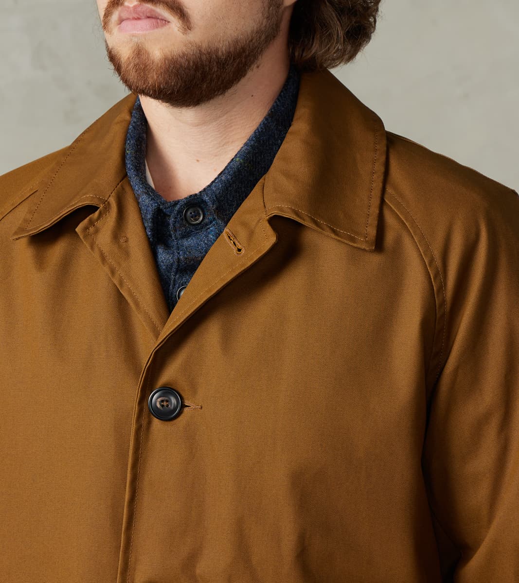 Groove 670 Raglan Trench Coat - Khaki Waterproof Waxed Canvas