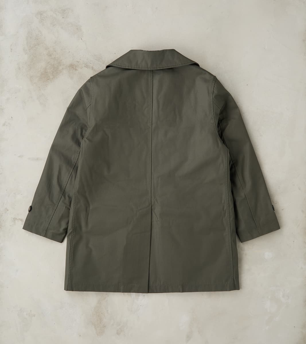 Clayton 670 Shawl DB Army Coat - Olive Waterproof Waxed Canvas
