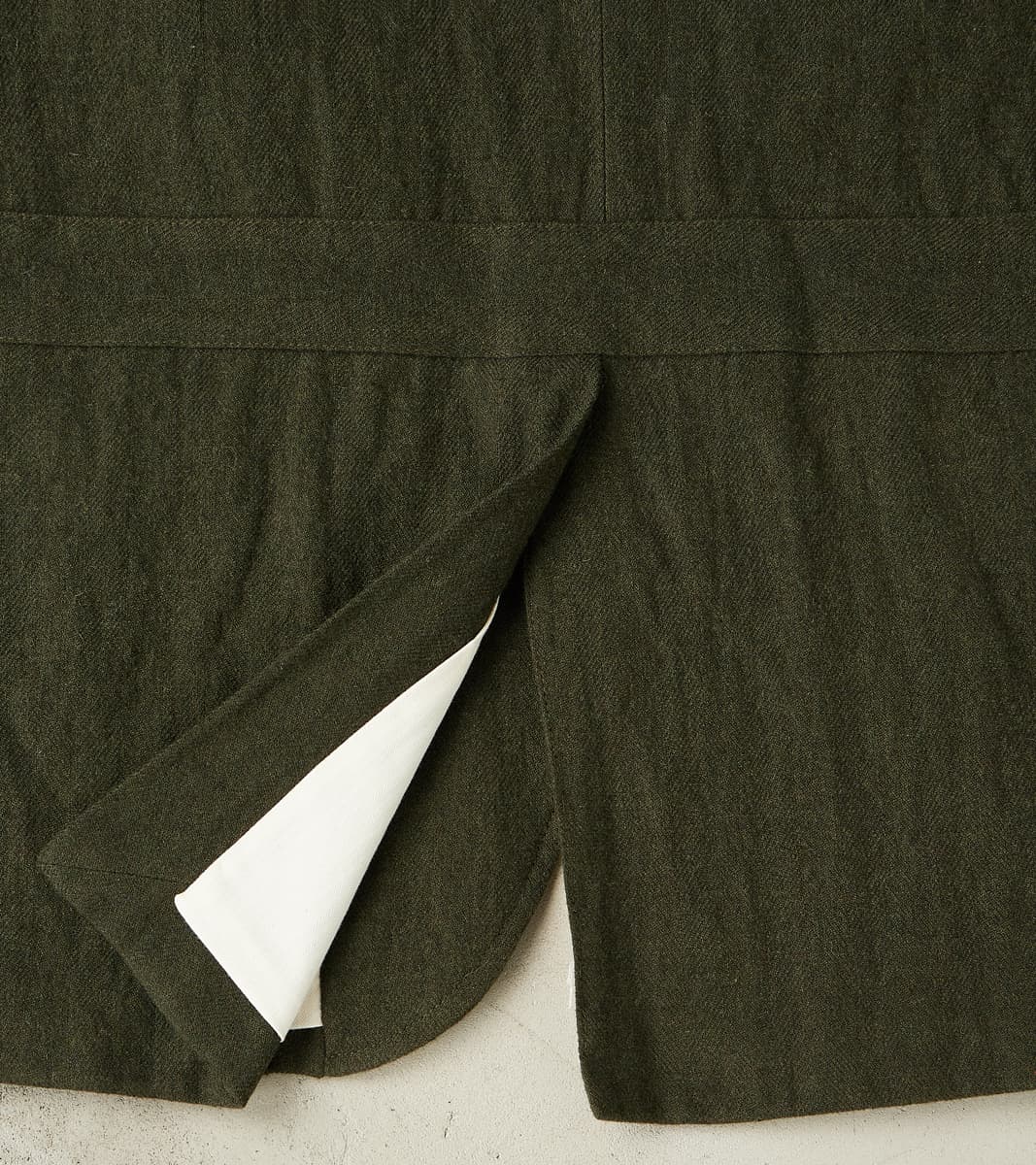 Clarence 2601 Field Jacket - Green Linen Wool Herringbone Twill