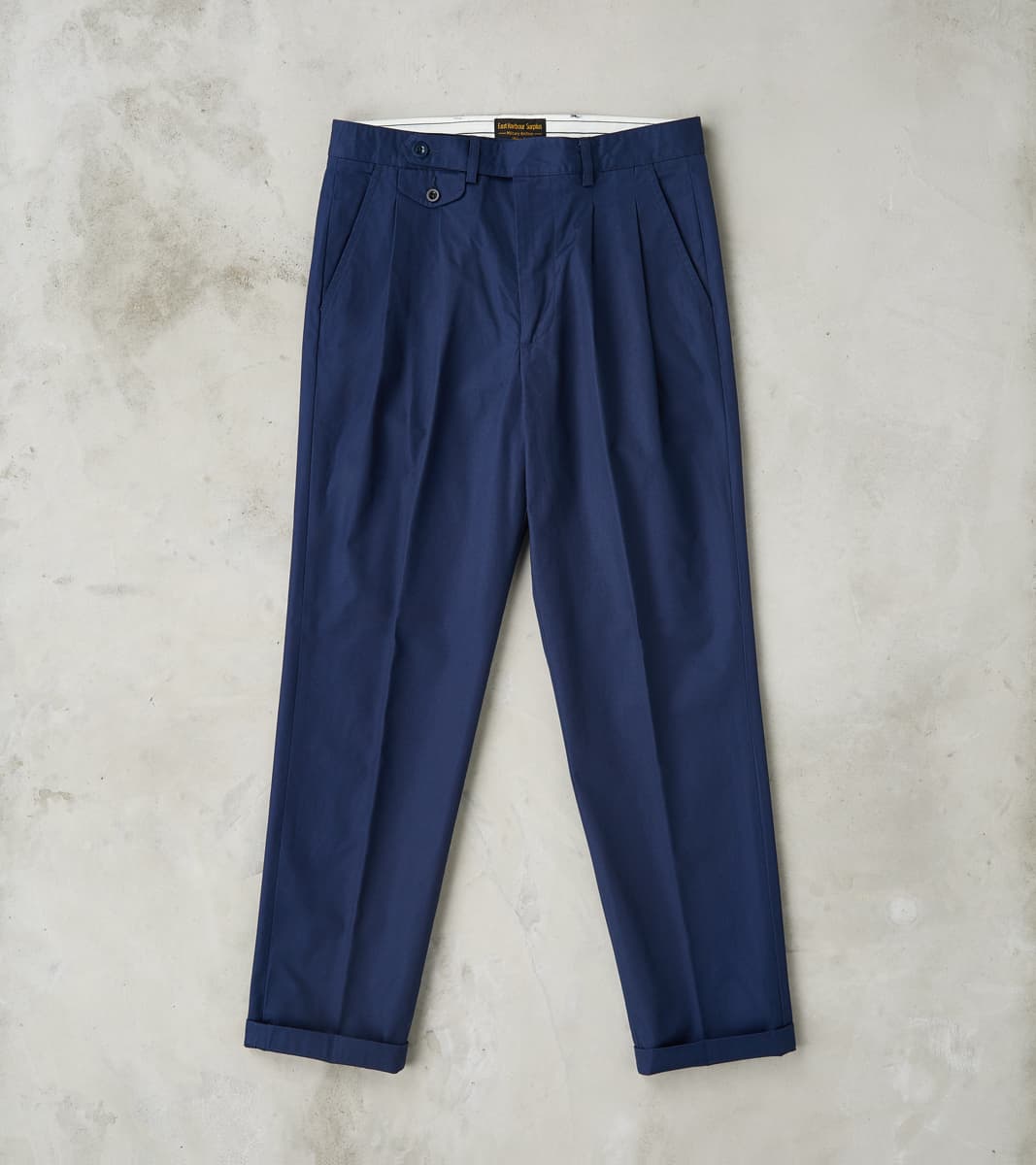 East Harbour Surplus Enfield 078 Chino Trouser - Pleated Tapered - Nav…