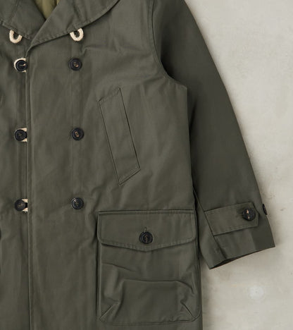 Clayton 670 Shawl DB Army Coat - Olive Waterproof Waxed Canvas