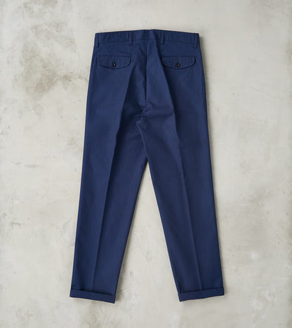Enfield 078 Chino Trouser - Pleated Tapered - Navy Twill