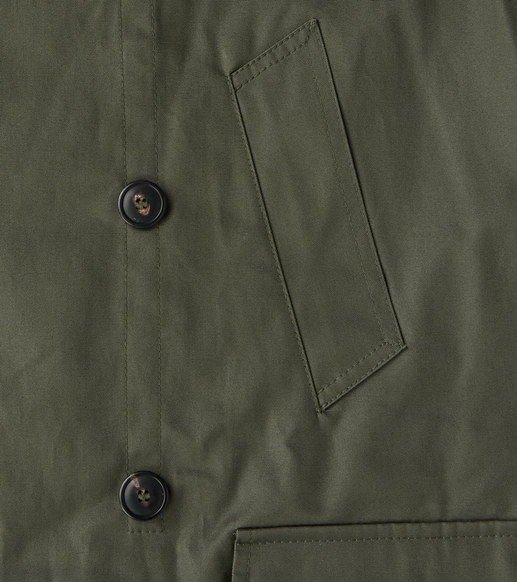 Clayton 670 Shawl DB Army Coat - Olive Waterproof Waxed Canvas