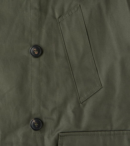 Clayton 670 Shawl DB Army Coat - Olive Waterproof Waxed Canvas
