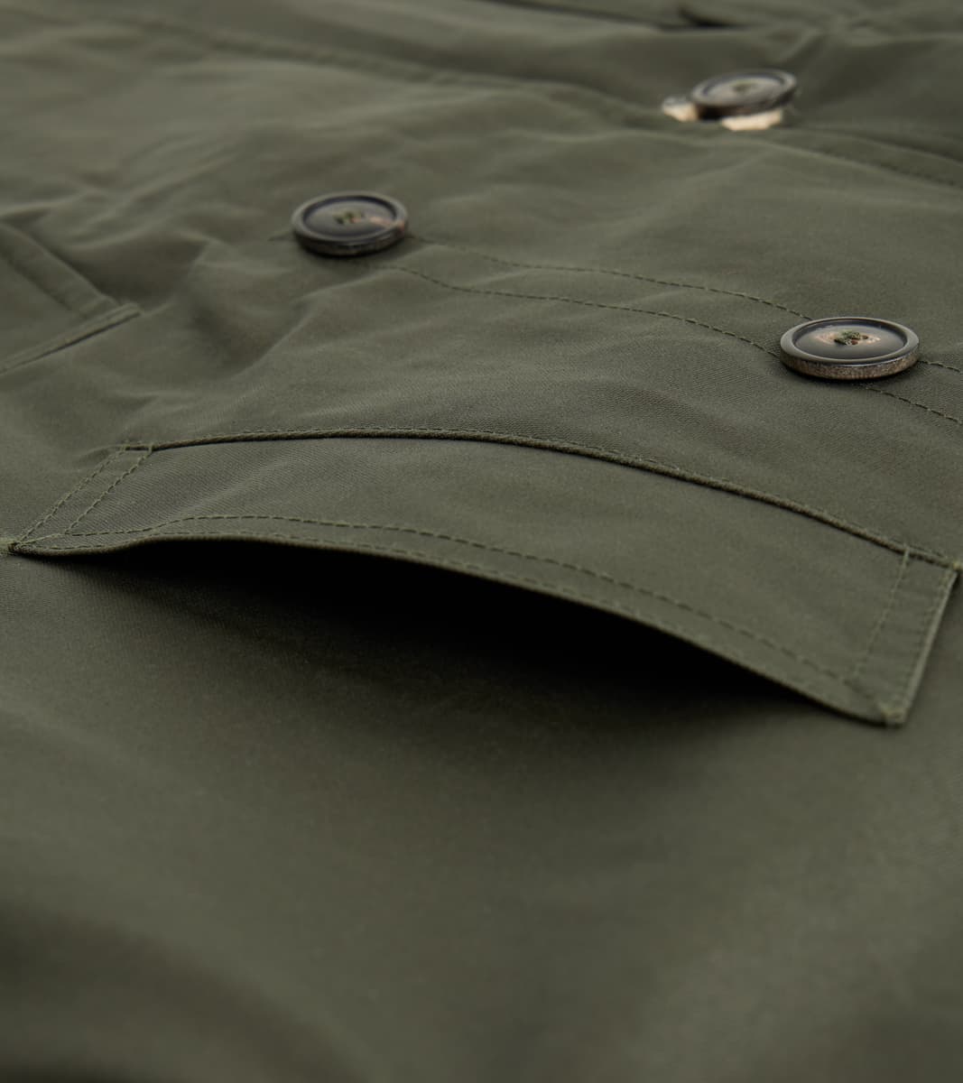 Clayton 670 Shawl DB Army Coat - Olive Waterproof Waxed Canvas