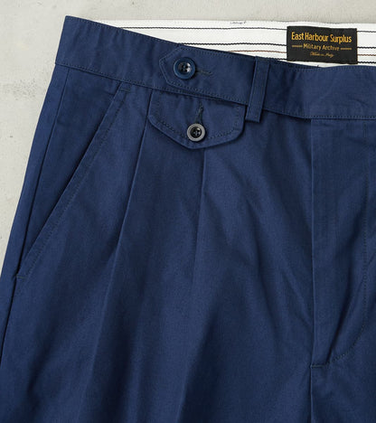 Enfield 078 Chino Trouser - Pleated Tapered - Navy Twill