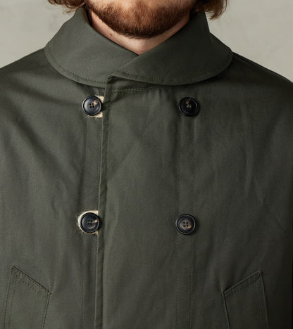 Clayton 670 Shawl DB Army Coat - Olive Waterproof Waxed Canvas