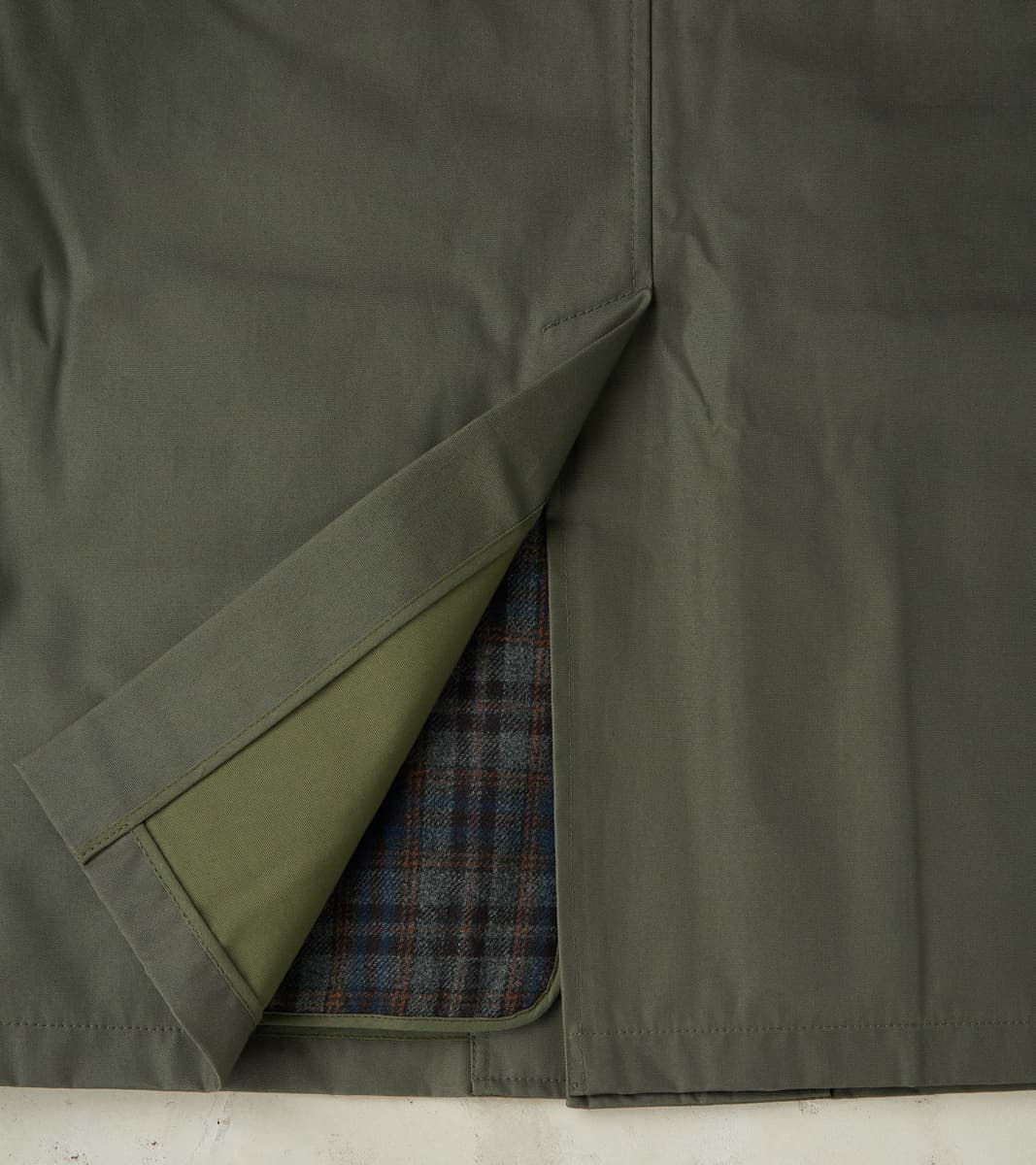 Clayton 670 Shawl DB Army Coat - Olive Waterproof Waxed Canvas