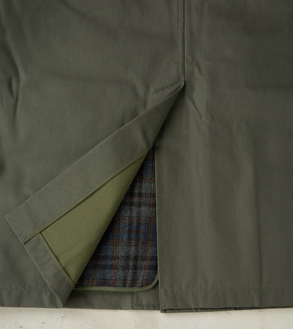 Clayton 670 Shawl DB Army Coat - Olive Waterproof Waxed Canvas