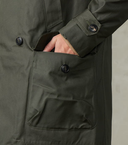 Clayton 670 Shawl DB Army Coat - Olive Waterproof Waxed Canvas