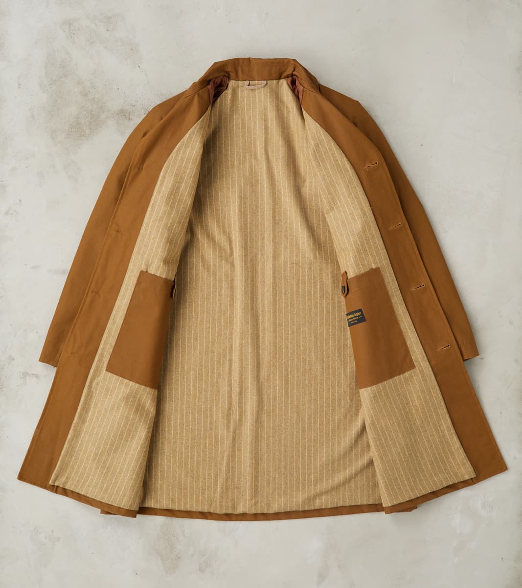 Groove 670 Raglan Trench Coat - Khaki Waterproof Waxed Canvas