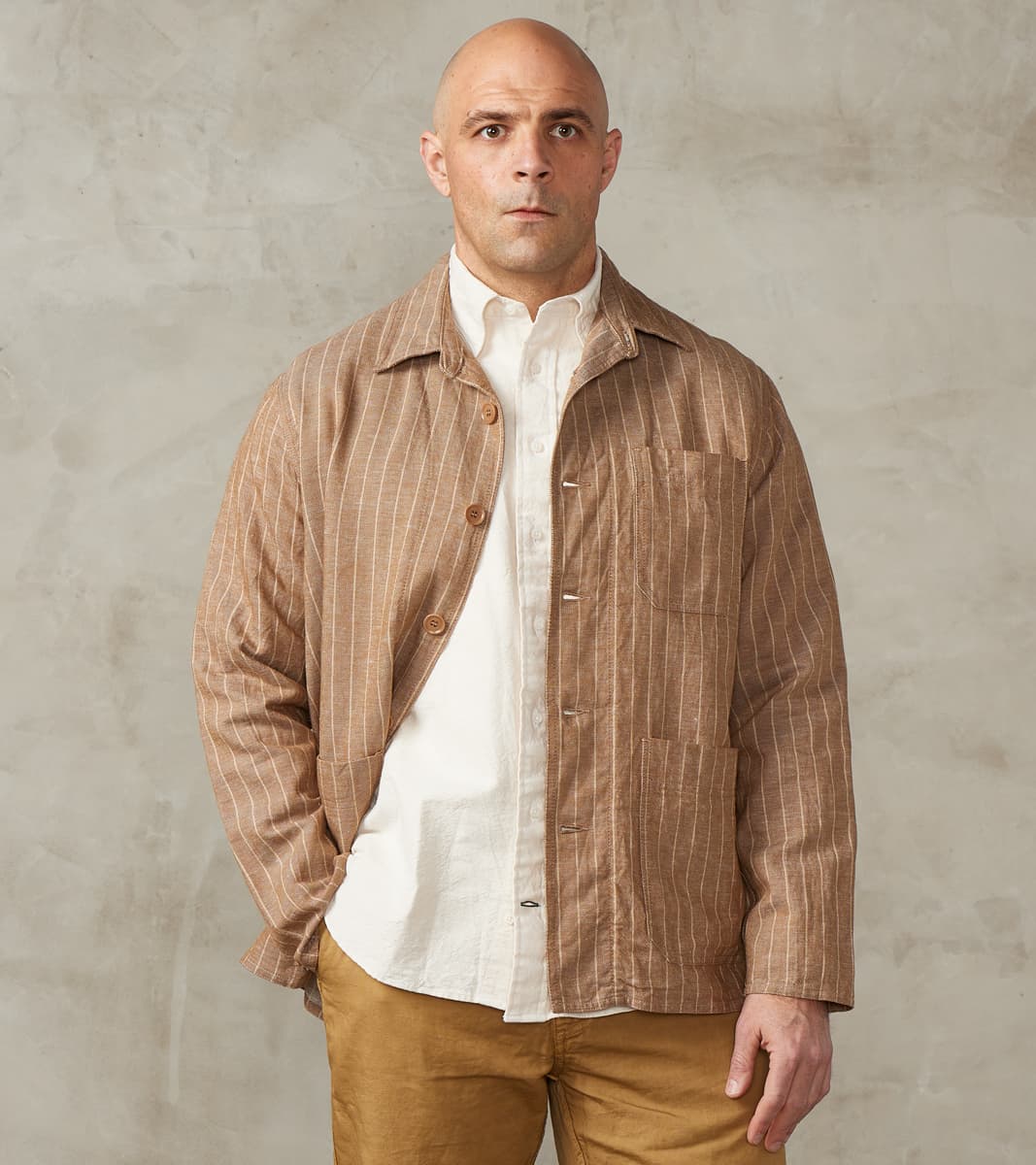 East Harbour Surplus Creek 2001 Work Jacket - Beige Cotton Linen