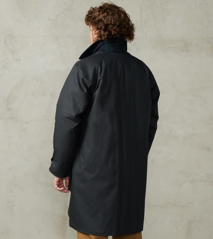 Murray 670 Reversible Raglan Trench Coat - Black Waterproof Canvas & Blackwatch Woolen