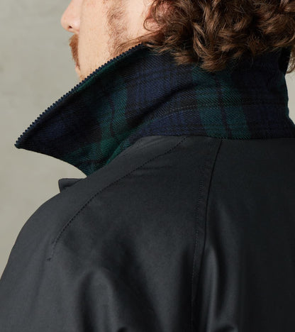 Murray 670 Reversible Raglan Trench Coat - Black Waterproof Canvas & Blackwatch Woolen