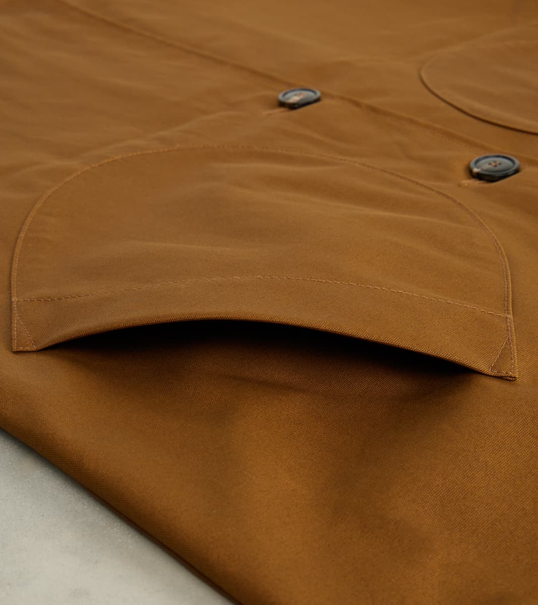 Groove 670 Raglan Trench Coat - Khaki Waterproof Waxed Canvas