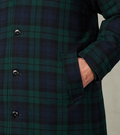 Murray 670 Reversible Raglan Trench Coat - Black Waterproof Canvas & Blackwatch Woolen