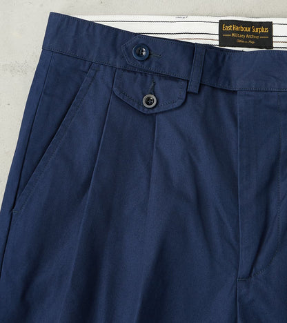 Enfield 078 Chino Trouser - Pleated Tapered - Navy Twill