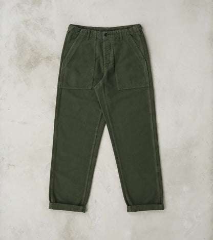 Fortela New Fatigue Trouser - Forest Green Garment Dyed Moleskin