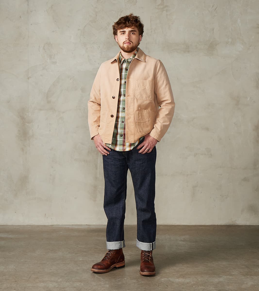 Fortela Montana Barn Jacket - Beige Sunfaded Cotton Canvas