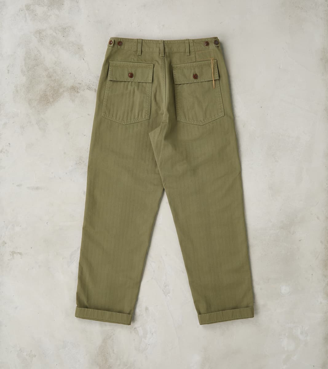 New Fatigue Trouser - Sage Herringbone Twill