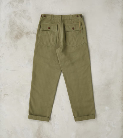 New Fatigue Trouser - Sage Herringbone Twill