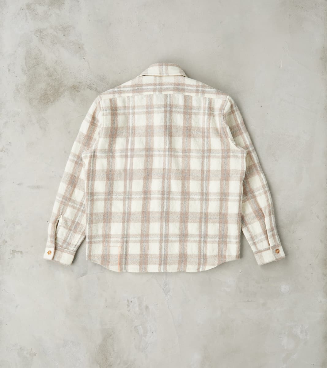 Kenny Overshirt - Cream Grey Tartan Wool Twill