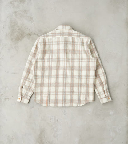 Kenny Overshirt - Cream Grey Tartan Wool Twill
