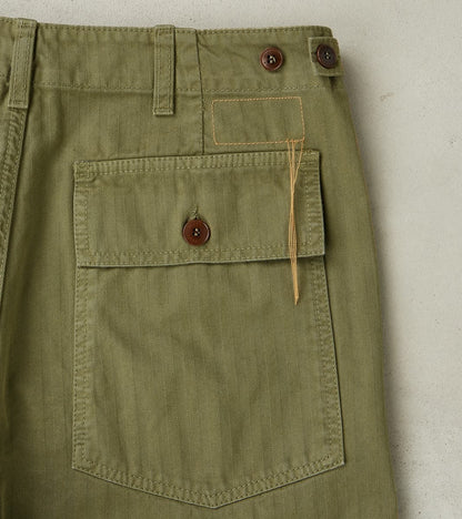 New Fatigue Trouser - Sage Herringbone Twill