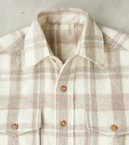 Kenny Overshirt - Cream Grey Tartan Wool Twill